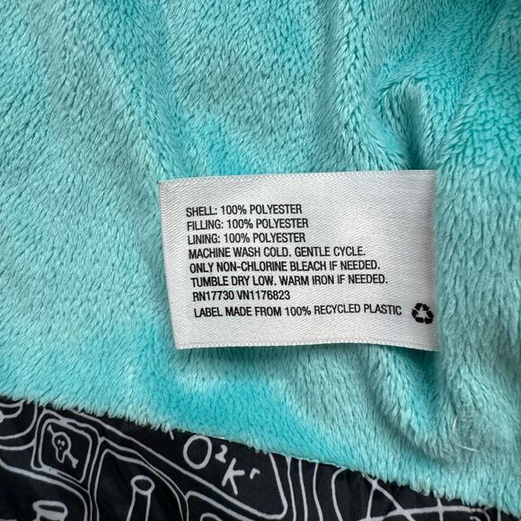 CAT & JACK Science STEM Puffer Jacket Size 3T Kids Black White Lined Hood - Picture 7 of 7